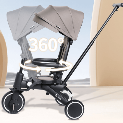 Foryourlittleone Xplor 6 in 1 Foldable Trike - Grey Olive (10m-5y)-3
