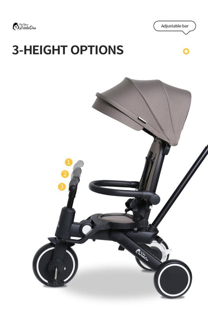 Foryourlittleone Xplor 6 in 1 Foldable Trike - Grey Olive (10m-5y)-4
