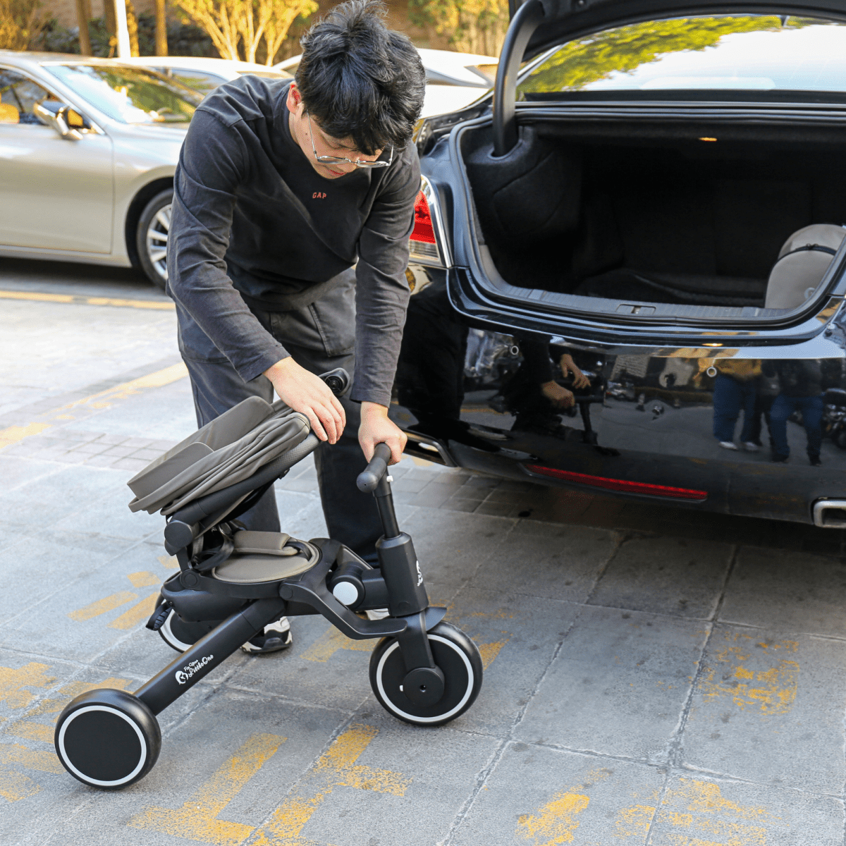 Foryourlittleone Xplor Plus 6 in 1 Foldable Trike - Grey Olive (10m-5y)-3